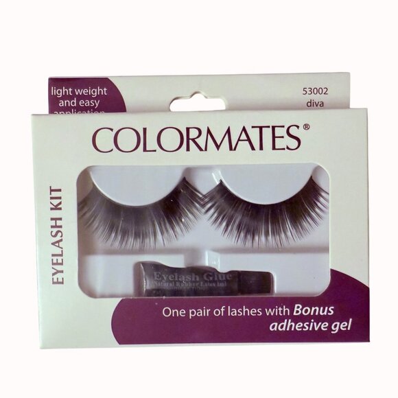 Colormates Eyelash Kit Diva 53002 False Lashes with Adhesive Glue Lightweight Na - Picture 9 of 13